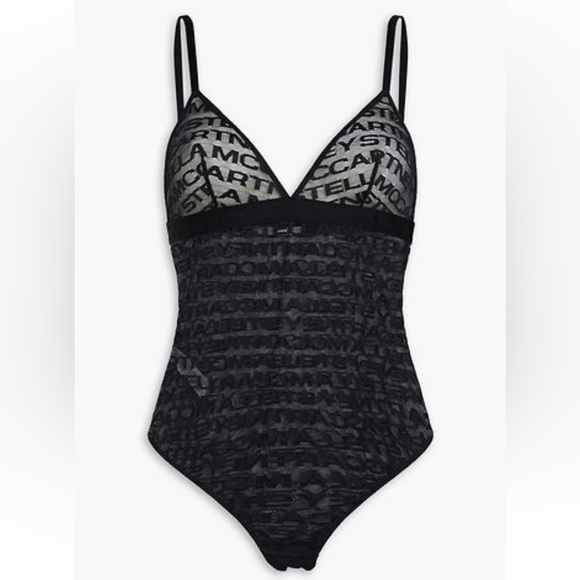 STELLA MCCARTNEY**Black Monogram Mesh Bodysuit***Small $289 - Picture 2 of 3